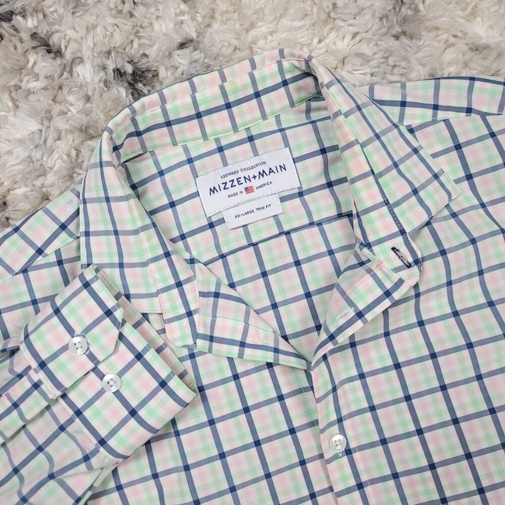 Mizzen Main Leeward Trim Button Down Shirt Men's Size 2XL Performance Stretch